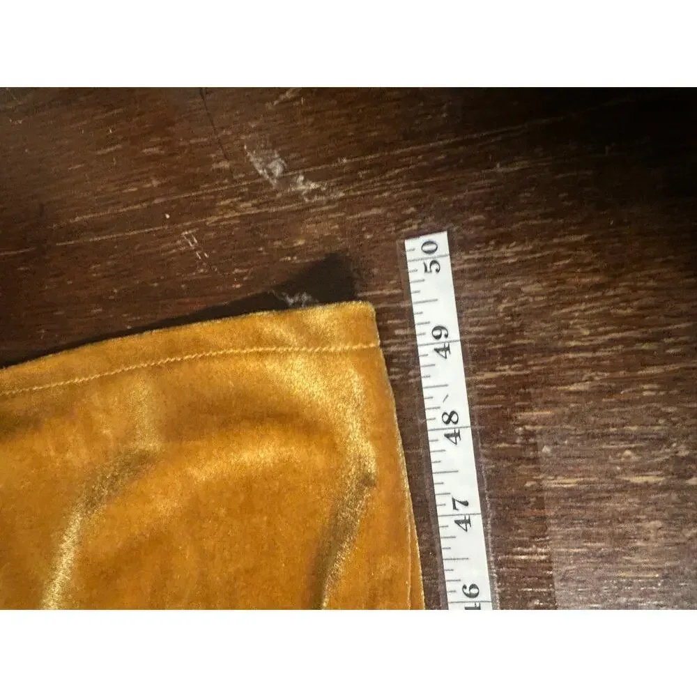 Jenny Yoo Logan Velvet Maxi Dress Marigold Gold Square Neck Slit Size 4